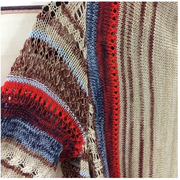 Kari Lyn Striped Boho Cardigan with Fringe Sz L/XL - Picture 5 of 7